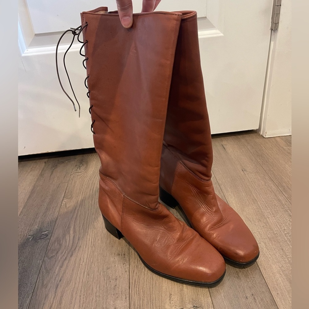 Vintage Regence Leather Lace Up Boots - 9.5